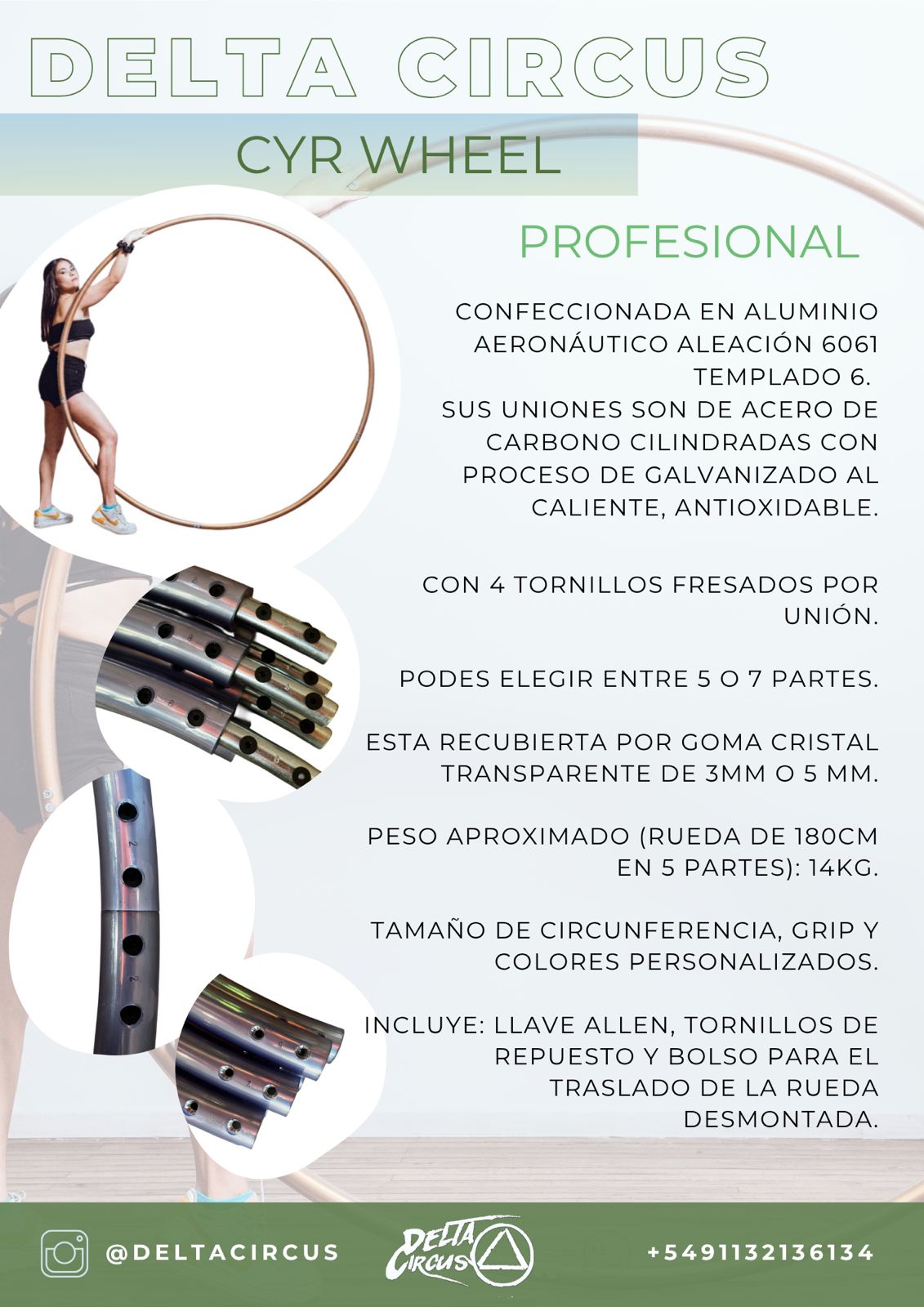 Cyr Wheel Profesional De Aluminio Aeronáutico 5 partes